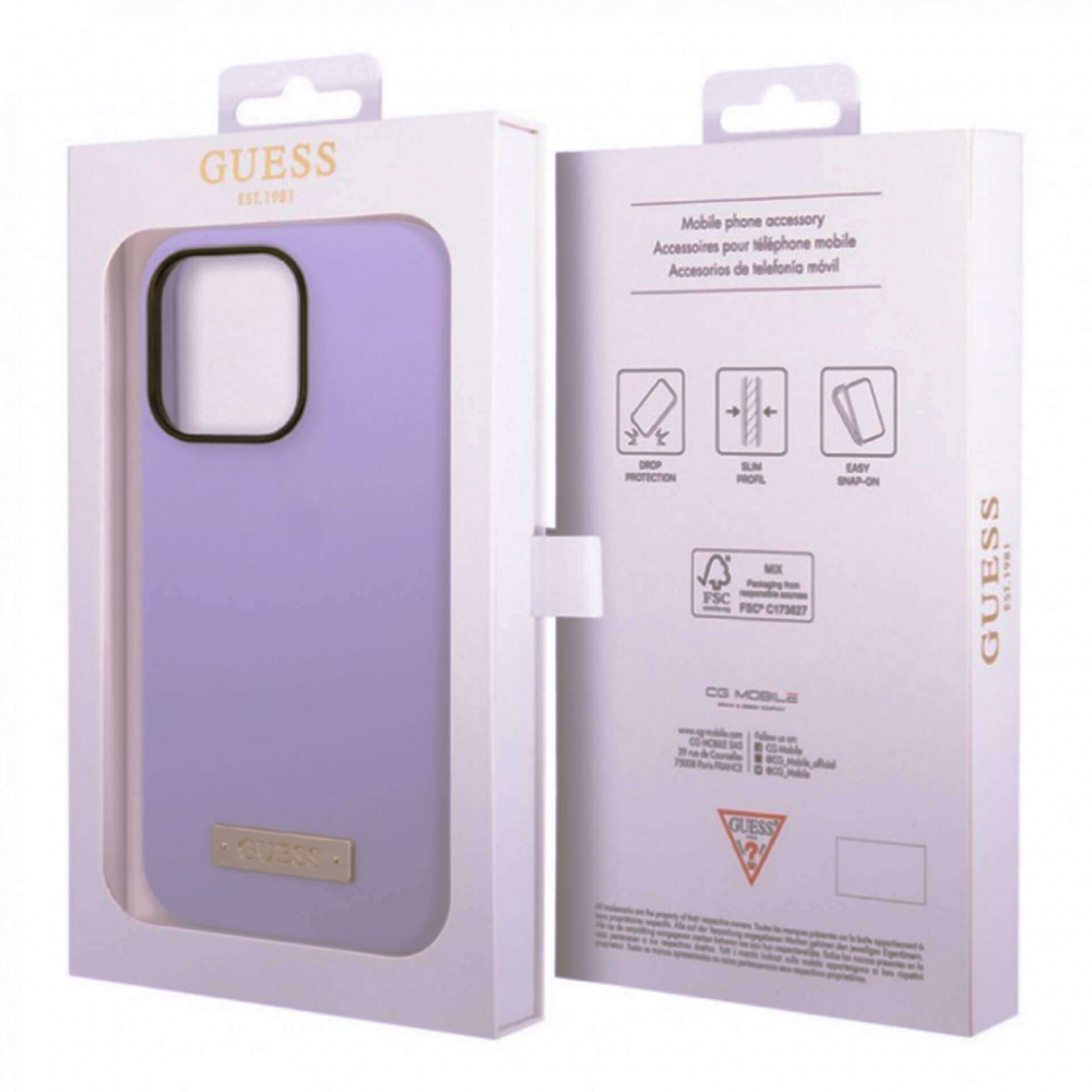 ����� ��� iPhone 14 Pro Max GUESS Liquid silicone Plate logo, MagSafe