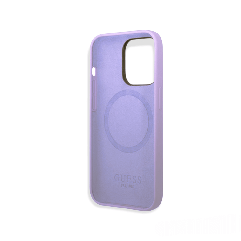 ����� ��� iPhone 14 Pro Max GUESS Liquid silicone Plate logo, MagSafe
