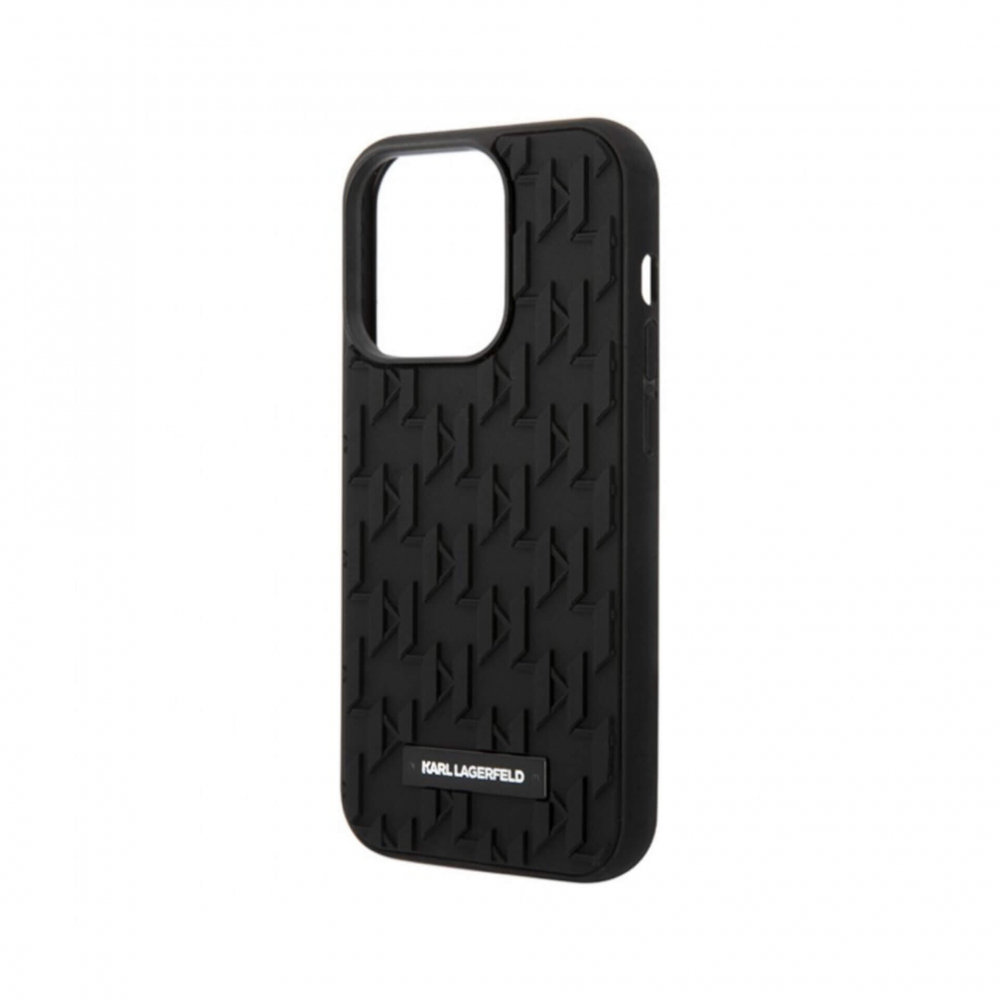 ����� ��� iPhone 14 Pro Max, 14 Pro Lagerfeld 3D Ruber Monogram Metal logo Black