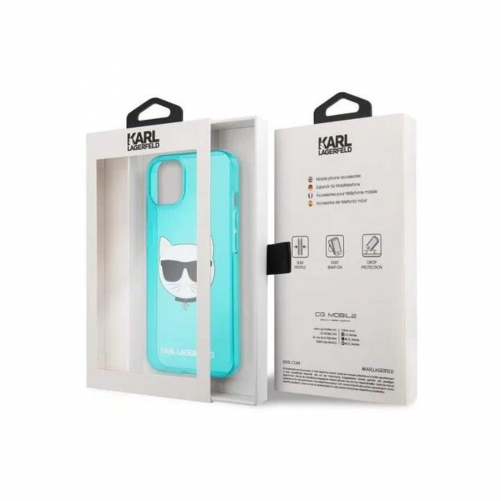 ����� ��� iPhone 13 Pro Max Lagerfeld TPU FLUO Choupette Transp/Blue