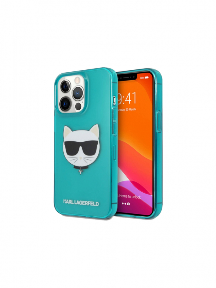 ����� ��� iPhone 13 Pro Max Lagerfeld TPU FLUO Choupette Transp/Blue