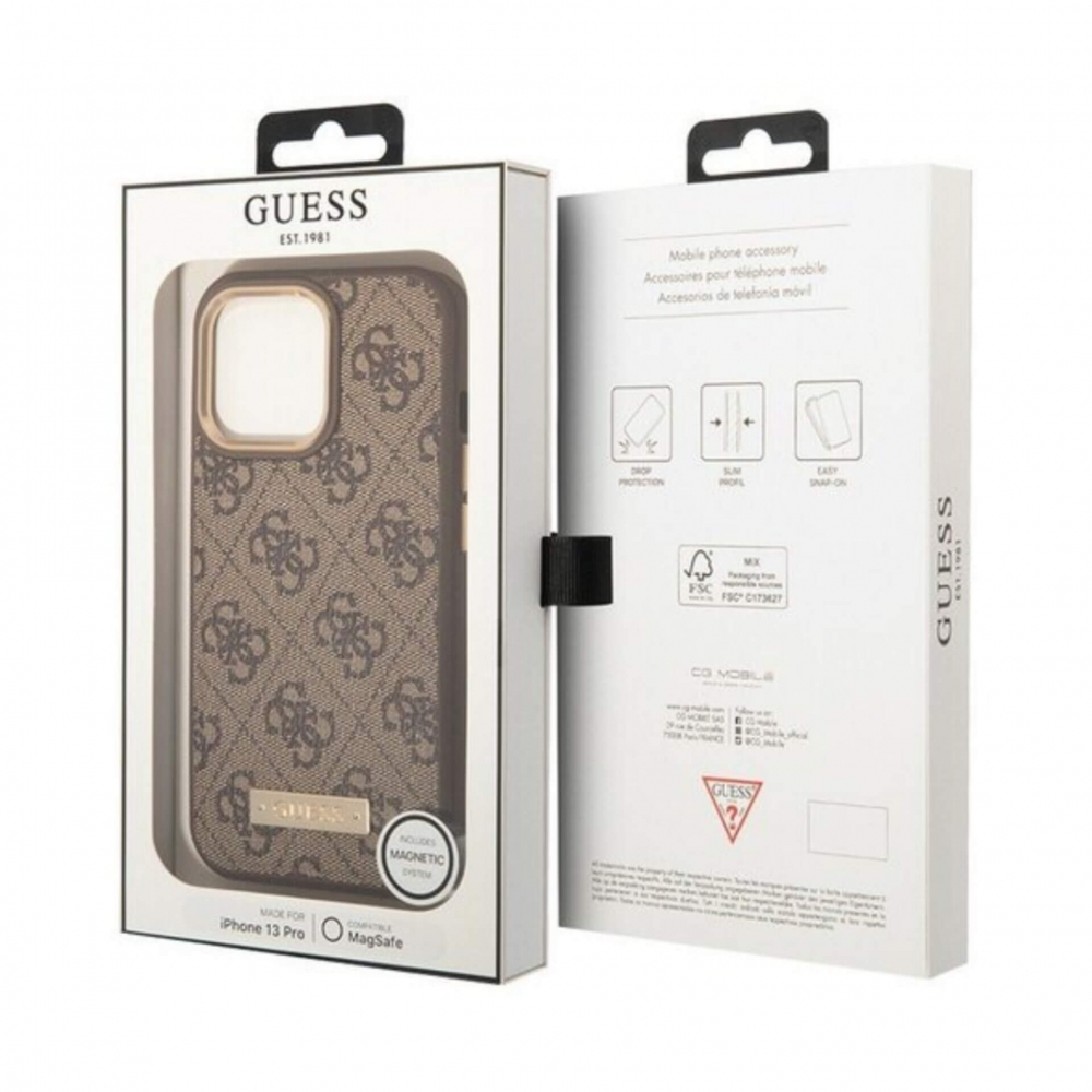 ����� ��� iPhone  13 Pro Max, 13 Pro Guess PU 4G Plate metal logo Mag, ����������