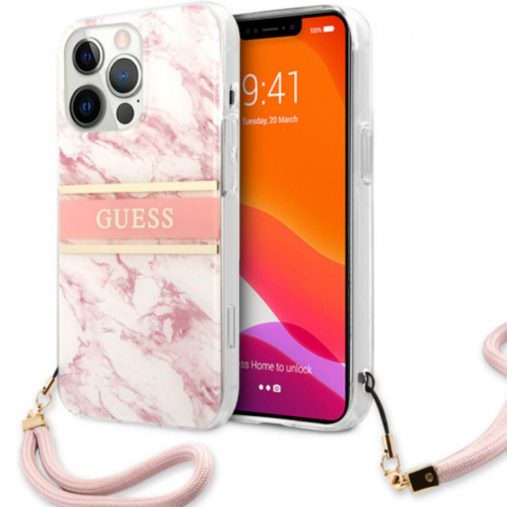 ����� ��� iPhone 13 Pro Guess PC/TPU Marble Hard+Nylop, �������