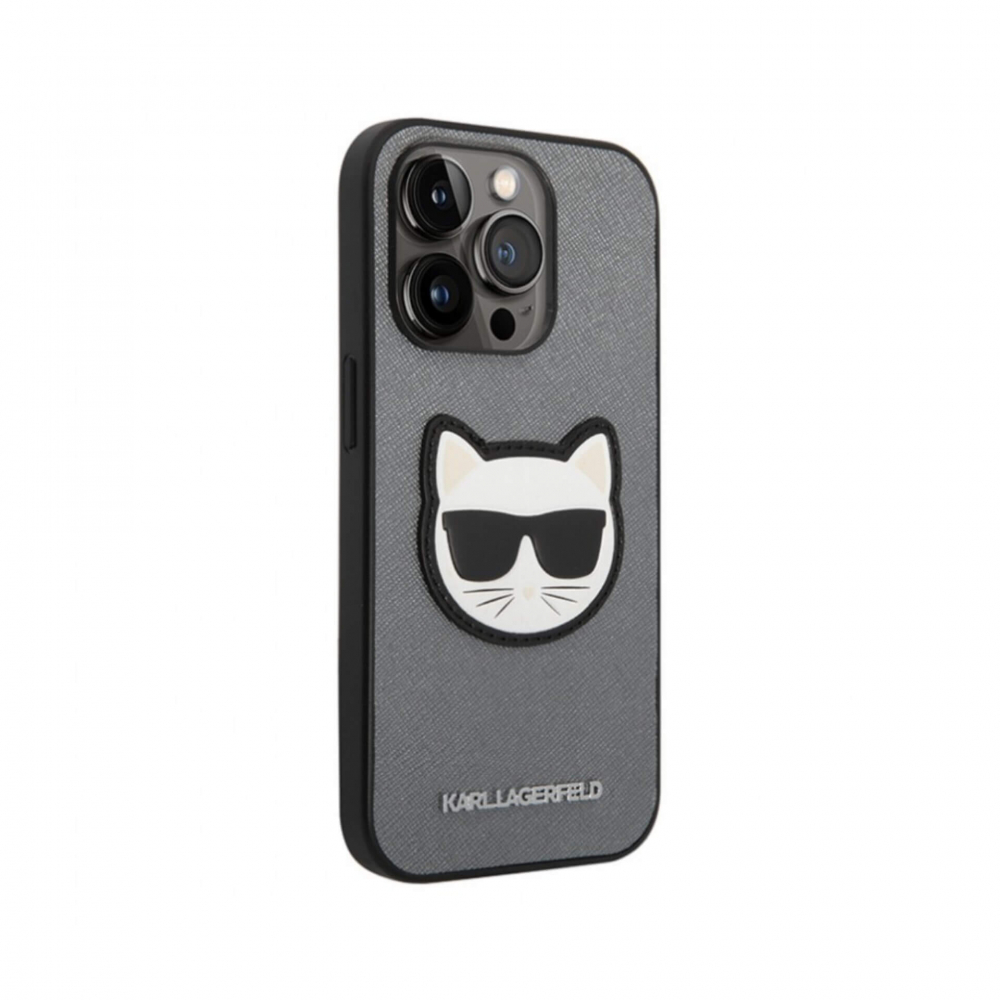 ����� ��� iPhone 14 Pro Lagerfeld PU Saffiano Choupette head Patch, ������� 