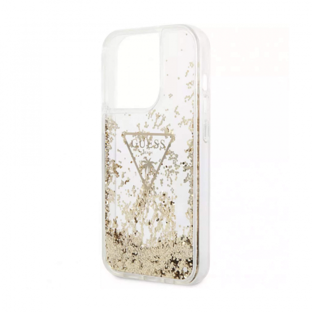 ����� ��� iPhone 14 Pro Guess Liquid Glitter Trangle Translu Transp, ����������