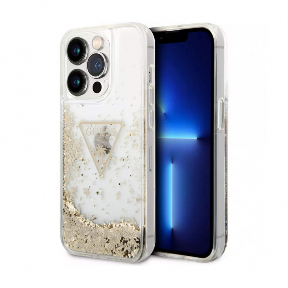����� ��� iPhone 14 Pro Guess Liquid Glitter Trangle Translu Transp, ����������
