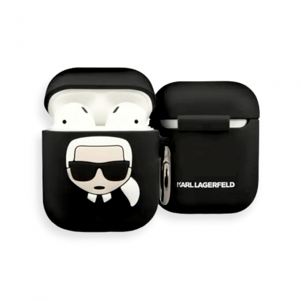 ����� ��� AirPods Lagerfeld Silicone case Karl KLACCSILKHWH