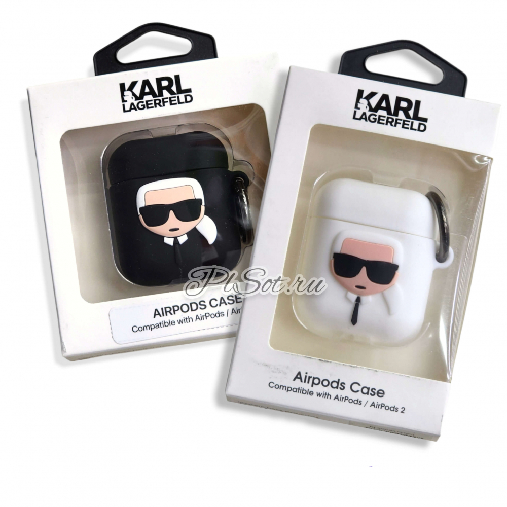 ����� ��� AirPods Lagerfeld Silicone case Karl KLACCSILKHWH