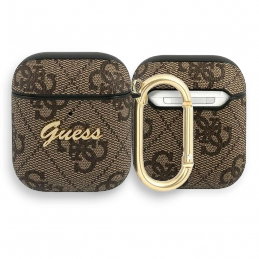 ����� ��� AirPods 1, 2 GUESS PU leather 4G metal logo, ����������
