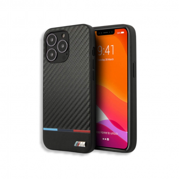 ����� ��� iPhone 13 Pro, Bmw M-Collection PU Carbon inspiration Tricolor, ������