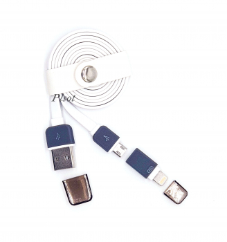 ������ USB VOKO ��� ������� � �������� ������ 2 � 1 Lighting/Micro (white)